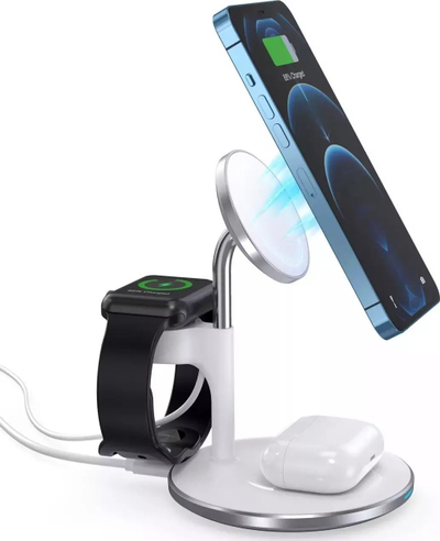Mbajtëse telefoni X05 për në makinë, karikim wireless Qi 15W, për grilën e ajrit, e zezë