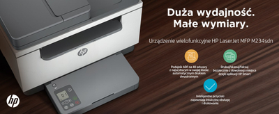 Мултифункционален печатач HP LaserJet Pro MFP M234sdn, A4, 600x600dpi, бел