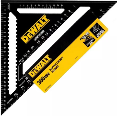 Shabllon këndor Dewalt Square, 30 cm, alumin, gri