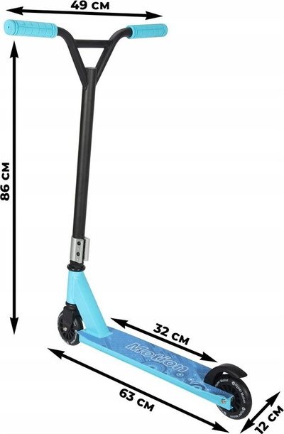 Trotinet për truke HyperMotion Evo X4, rrota PU 100 mm, deri 100 kg, blu
