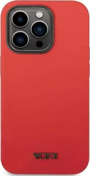 Mbulesë telefoni Tumi Liquid Silicone për iPhone 14 Pro, silikon i lëngët, rri me MagSafe, e kuqe