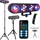 Reflektor disko LED Light4Me Magic Bar, me telekomandë, me qëndrim deri në 170 cm, i zi