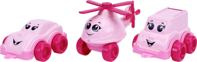 Set lodrash Magni TechnoK, makina, autobuz e helikopter, rozë