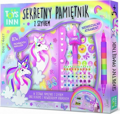 Ditar sekret Stnux Secret Message Unicorn, me stilolaps me bojë të padukshme, shumëngjyrësh