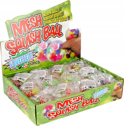 Top antistres MEGA CREATIVE Squeezable Ball 7cm, me xhel, me ngjyra të përziera