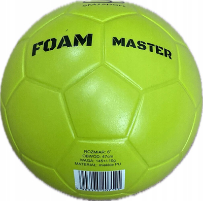 Спортска топка Foam Master UM126 G, PU пена, 15cm, неонско зелена