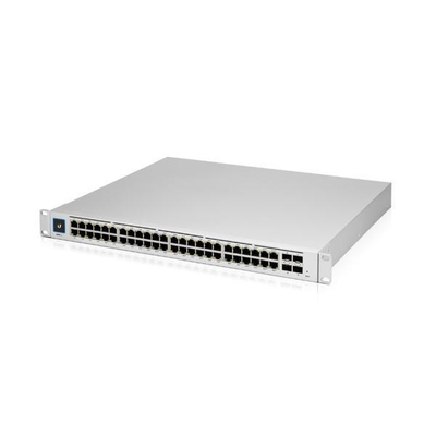 Мрежен свич Ubiquiti UniFi Pro, 48 PoE порти, Gigabit L2 L3, сребрен