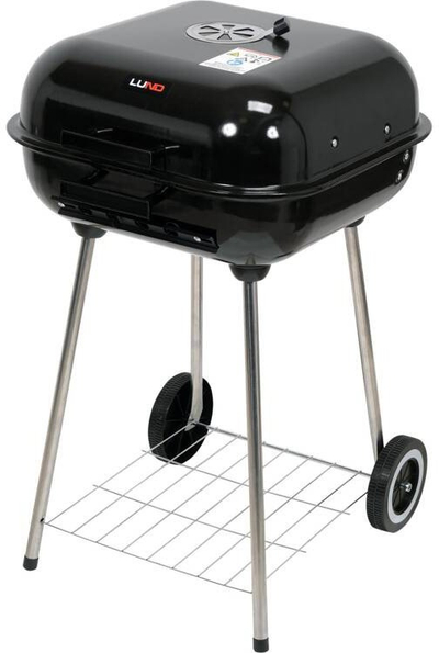 Grill me qymyr Garden Grill BBQ, 40x45 cm, me kapak edhe rrota