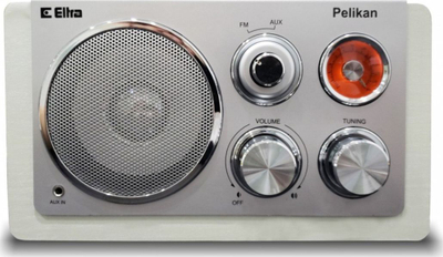 Смасен радио приемник Eltra Pelikan 2, FM, 5W, бело сив