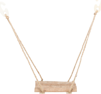 Shil për zogj Trixie Swing, dru pishe, 19.5 x 19.5 x 27 cm, ngjyrë druri natyrale