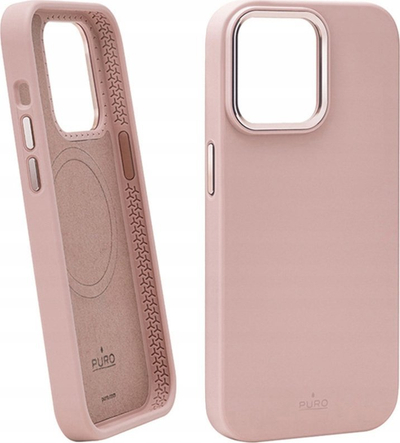Kapak telefoni Puro ICON Mag Pro për iPhone 15 Pro, silikon, puthit me MagSafe, rozë