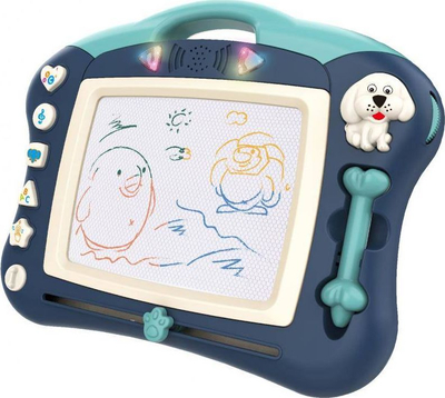 Dërrasë vizatimi magnetike Woopie Magic Slate, me muzikë dhe drita, blu