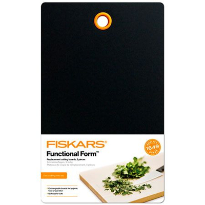 Derrase plastike Fiskars, 3 cope, zezë/hirtë/transparente