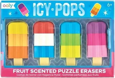Goma me aromë OOLY Icy Pops, set me 4 copë, shumëngjyrëshe