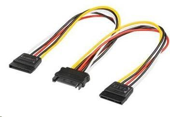 Kabllo energjie SATA PremiumCord, splitter 1 me 2, 15 pin, shumëngjyrëshe