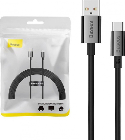 Kabllo USB Baseus Superior USB A në USB C, 2 m, 100 W, e zezë