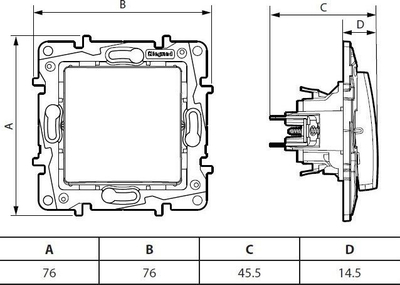 Buton kontrolli roletash Legrand Niloe 764512, 6A 250V, i bardhë