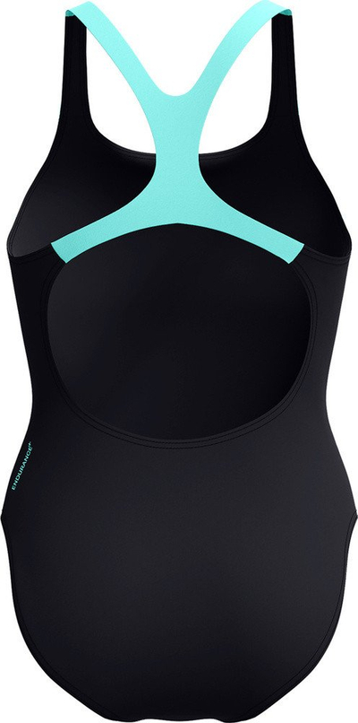 Kostum noti njëtrupësh Speedo Logo, për femra, rezistent ndaj klorit, jeshil