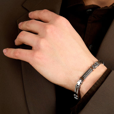Byzylyk për meshkuj Trussardi T-Steel TJAXV26, i argjendtë/ artë rozë