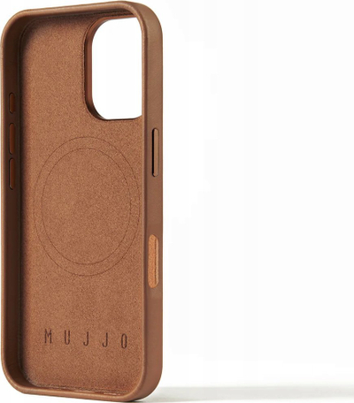 Mbulesë telefoni Mujjo Base Full Leather, për iPhone 16, lëkurë, kafe Tan