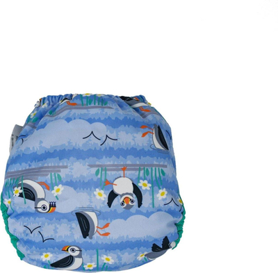 Mbështjellës pelene Close Caboo Wrap Blue Puffin, i ripërdorshëm, 3-16 kg, blu