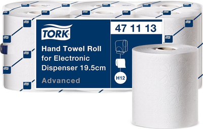 Letër kuzhine me rrotull për dozator me sensor Tork H12, 19.5 cm, 2 shtresa, e bardhë