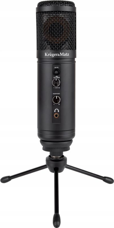Гејминг микрофон Kruger&amp;Matz GV-100, со база, со RGB осветлување, црн