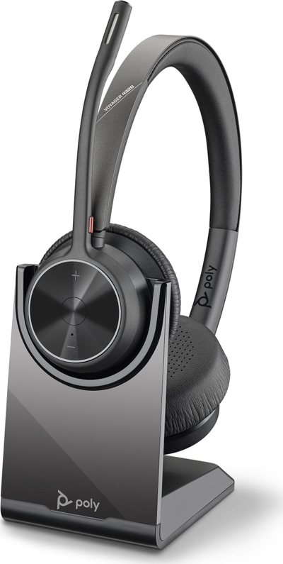 Kufje me mikrofon Poly Voyager 4320 UC V4320, Bluetooth, pa tela, të zeza