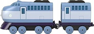 Tren lodër metal Fisher Price Thomas &amp; Friends Kenji, me shtytje, me vagon, blu gri