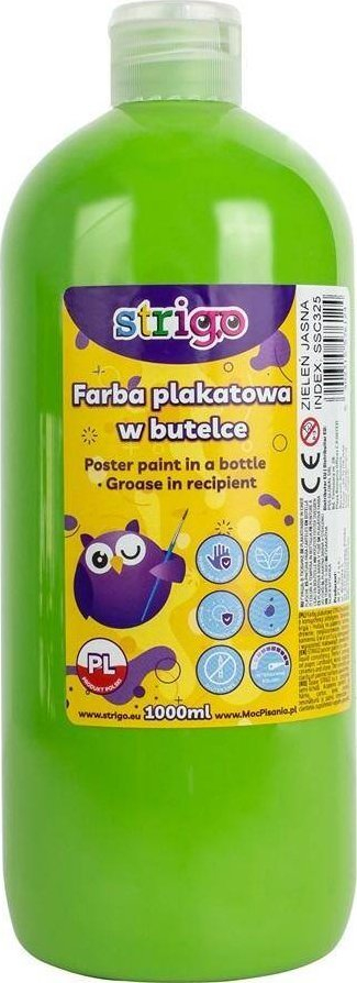 Bojë pllakate Strigo, 1000 ml, në shishe, jeshile e çelët