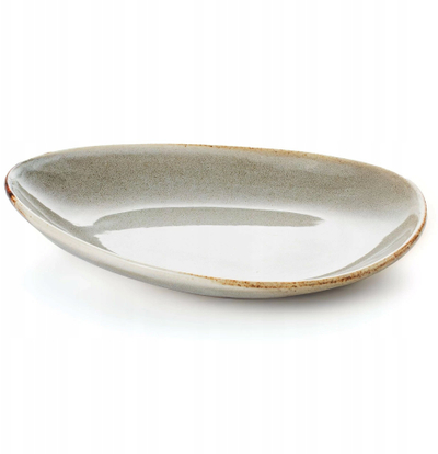Pjatë e sheshtë Samto Wikle V-80218-6, 20x13 cm, qeramike, gri