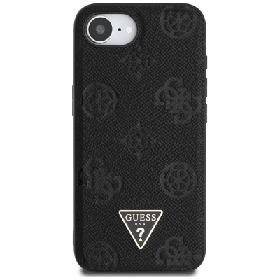 Футрола за телефон Guess Grained Peony за iPhone 16e, MagSafe, црна