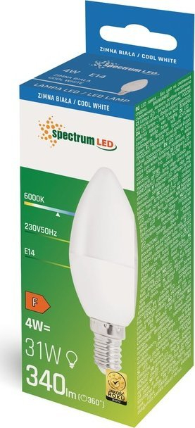 Llambë LED qiri E27, 4W, dritë e bardhë e ftohtë