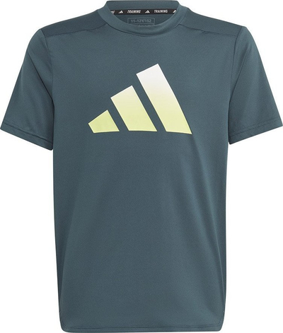 Bluzë sportive adidas TI Tee Jr IJ6416, poliestër, për kalamaj, jeshile