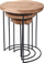 Set tavolinash kafe Home Styling Collection COFFEE, 3 copë, të rrumbullakta, dru MDF dhe metal, ngjyrë teak me të zezë