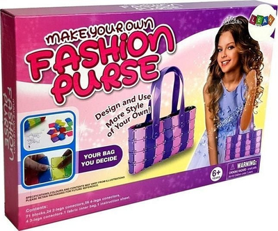 Set lodër DIY për boje çante “Creative Handbag Making Kit”, çantë për montim, 6+, rozë vjollcë