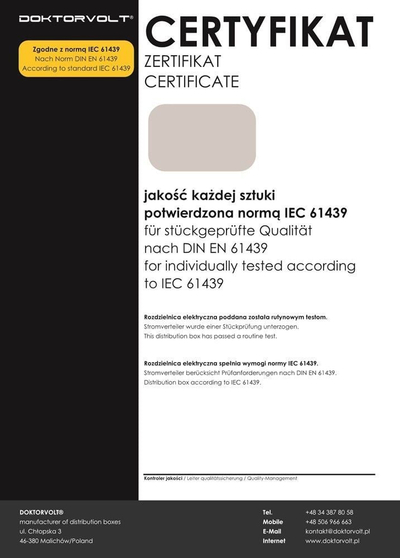 Panel ndarës ndërtimi Doktorvolt OS S/FI SET, 2x32A, 1x16A 8x230V