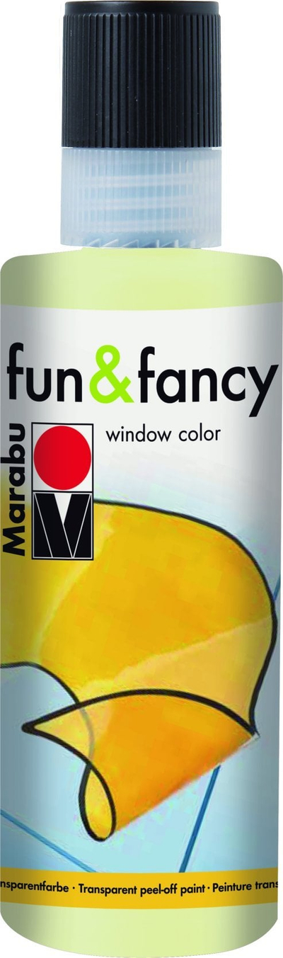 Bojë dekorative për xhama Marabu Fun &amp; Fancy, 80 ml, që ndriçon në errësirë, e verdhë