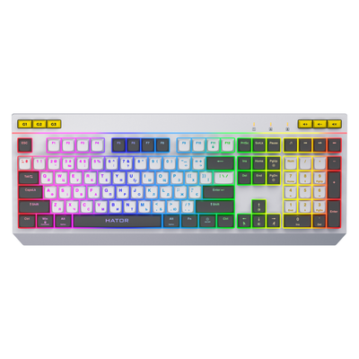 Tastierë gaming Hator Icefall, me kabllo, RGB, e bardhë