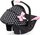 Sедиште за кукли Bayer Deluxe Car Seat Hearts, за кукли до 46cm, црно розово