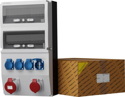 Panel shpërndarës ndërtimi Doktorvolt eXT, 32A 16A, 4x Schuko, gri