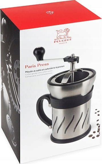 French press me mulli kafeje Peugeot Paris Press, 2 në 1, rregullim bluarjeje, i tejdukshëm