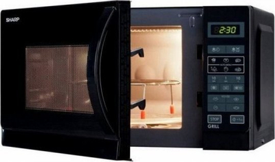 Furrë me mikrovalë Sharp R-742 BKW, 25L, 900W me grilë, e zezë