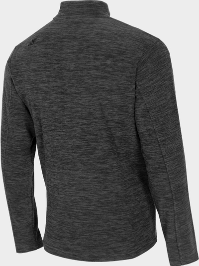 Bluzë fleece 4F H4Z22 PLM350, me zinxhir përpara, Regular Fit, ngjyrë e zezë melange