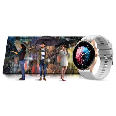 Smartwatch Gravity GT2 5, ekran 1.28" IPS, IP67, rozë gold me rrip gri