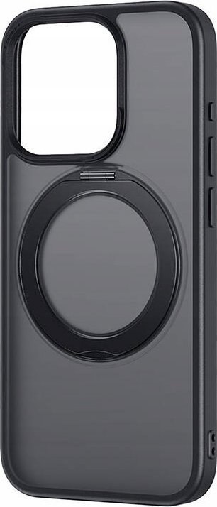 Mbrojtëse magnetike Baseus SkyRing për iPhone 15 Pro, me këmbë mbajtëse, me xham të fortë, e zezë