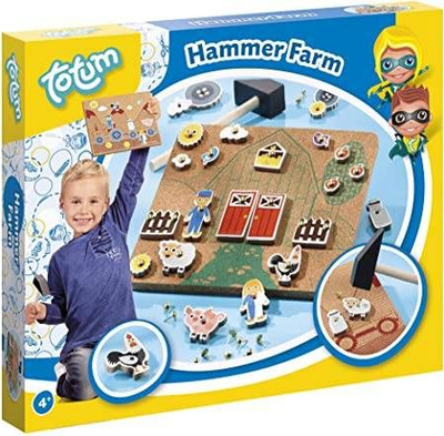 Креативна игра Totum Hammer Farm, сет со чекан, тема фарма, шарен