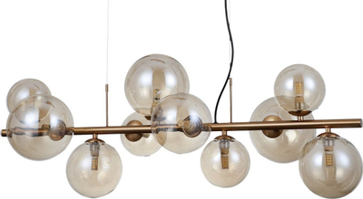 Lampë varëse Canello 10, 10xG9, 86cm, bronz ambër