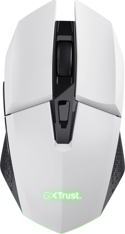 Gejминг глушец Trust GXT 110W Felox, безжичен, 800-4800 DPI, RGB, бел