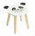Tabure për fëmijë Home Styling Collection Panda, MDF, 28 x 28 x 27 cm, i bardhë